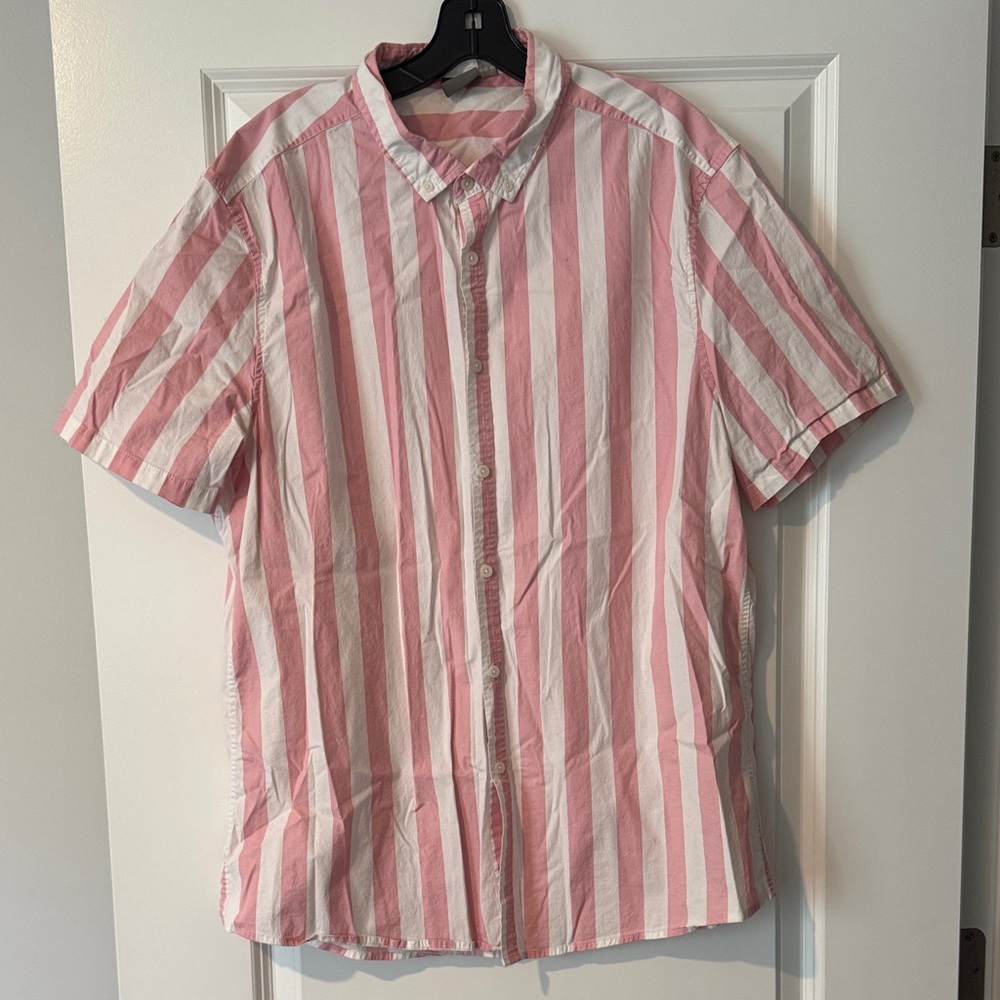 ASOS Pink and White Striped Casual Shirt